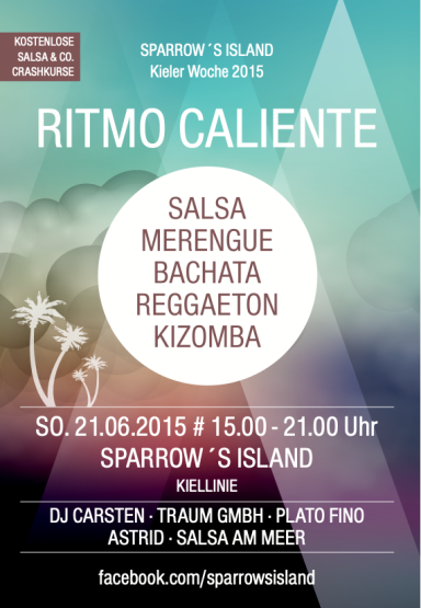 Baldri, Salsa und Reggaeton Event mit DJs im Sparrow's Island, 21. Juni 2015, 15-21 Uhr.
