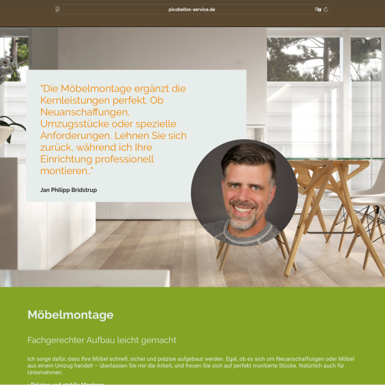 Porträt eines Mannes mit kurzen Haaren vor einem modernen, hellen Innendesign.